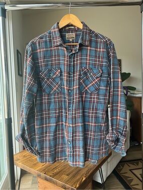 Free Nature Men's Blue Plaid Flannel Shirt / M